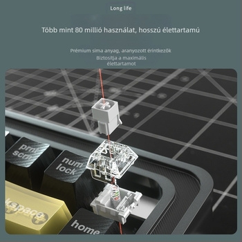 Kailh BOX V2 mechanikus billentyűzet kapcsoló, lineáris, hot-swappable, univerzális kompatibilitás, 2 g/kapcsoló