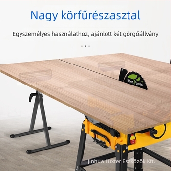 LUXTER Asztali fűrész kiegészítő — Nagy lemeztartó, A- alakú görgős összekapcsolólemez, egy személy által működtethető