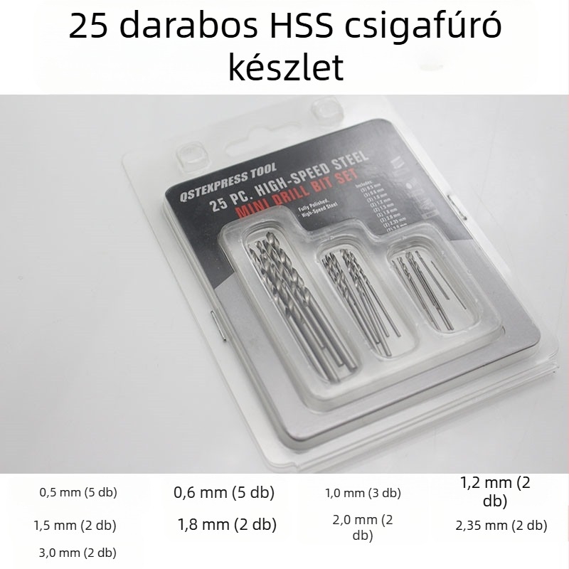 Qian Qi HSS spirálfúrókészlet egyenes szárú