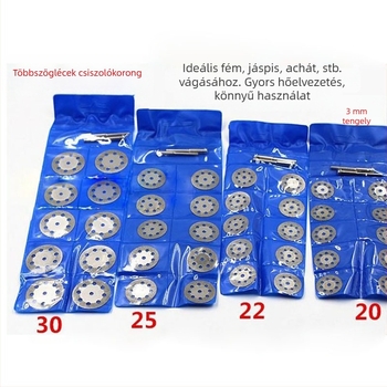 Gyémántvágó korong nyolcszögletű fogakkal, kisméretű reszelő korong emery anyag jade kőhöz – készlet 10 darab, modell 45, maximális sebesség 5000, származás Jiangsu