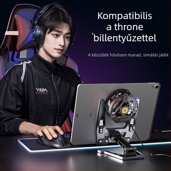 Alumíniumötvözetes asztali tartó telefonok és tabletek számára, összecsukható, univerzális, hűtőelemmel