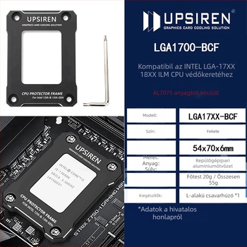 UPSIREN LGA17XX-BCF CPU-hoz anti-hajlítási tartó UTG-X hűtő kiegészítőkkel radiátor