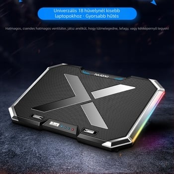 Notebook hűtőalap 6 ventilátorral, fémszerkezettel, ultra-csendes működés, kompatibilis notebookokkal, ultrabookokkal és Playbookokkal.