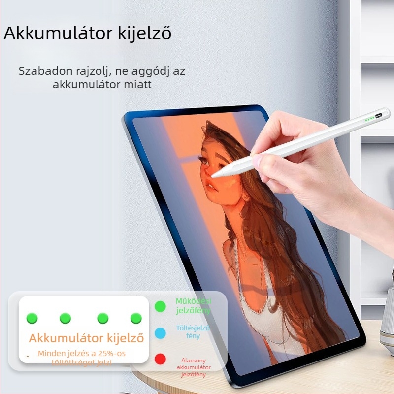 Táblagép stylus fémből készült testtel; kompatibil Glory és Huawei tablettákkal; adszorpciós csúccsal; univerzális kialakítás; testreszabás támogatott