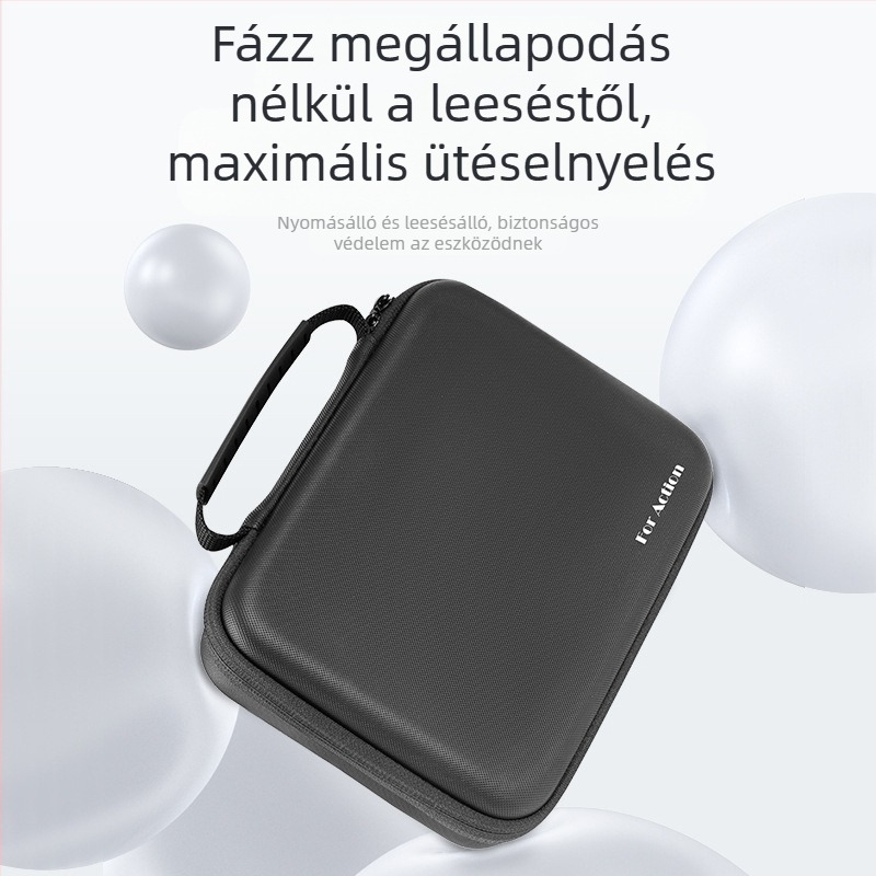 XFJI PU tároló táska DJI Action3/4 akciókamerákhoz, keresztpántos hordozó dizájn