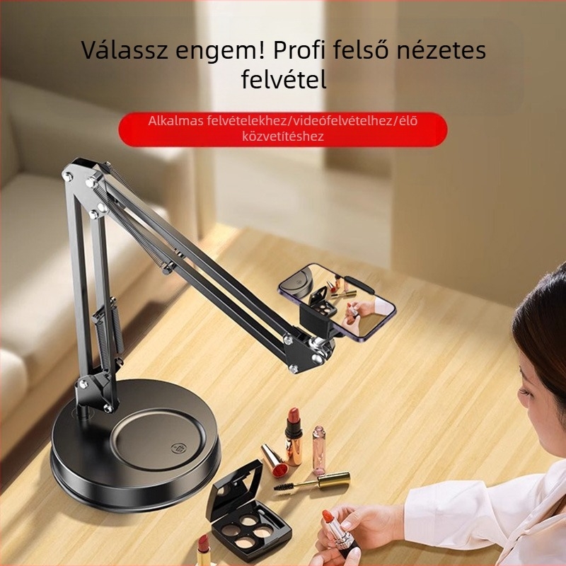 Asztali telefon-tartó cantilever karral, univerzális, műanyag, testreszabható