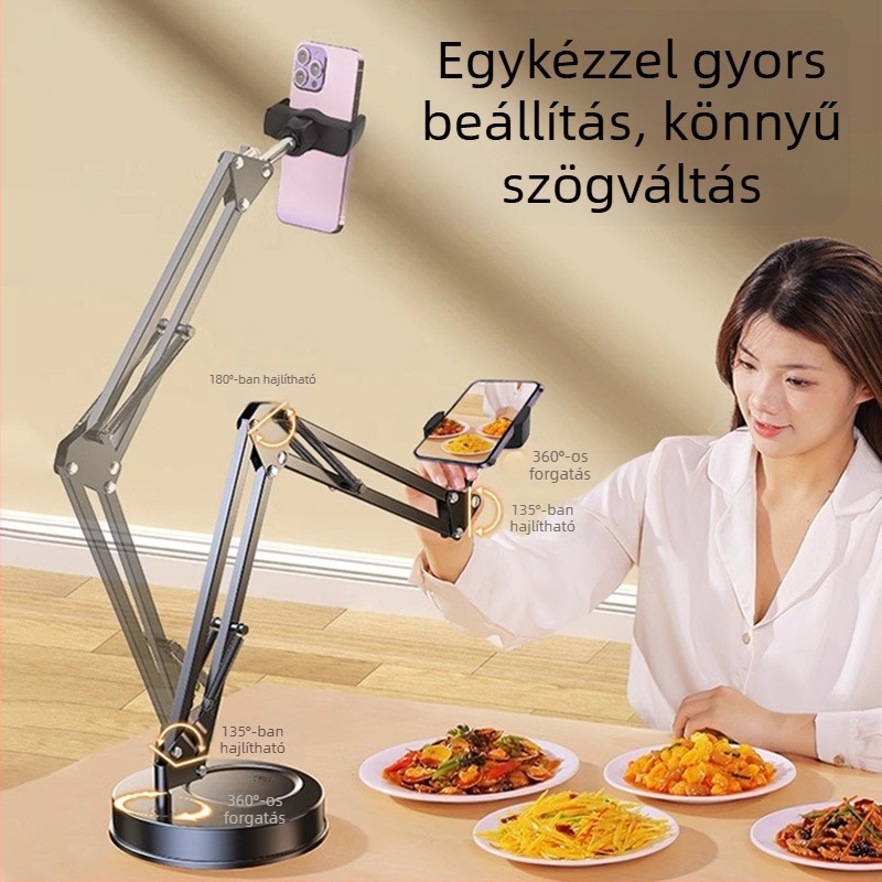 Asztali telefon-tartó cantilever karral, univerzális, műanyag, testreszabható