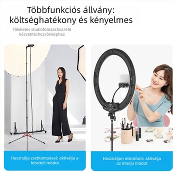 GM220 professzionális fotózás világítása állvány, alumínium ötvözet, magasság 49.5–220 cm, teher 2.5 kg, 5 szakaszos, csőátmérő 1.3/1.6/1.9/2.2/2.5 cm