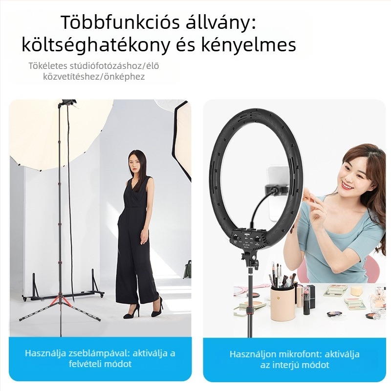 GM220 professzionális fotózás világítása állvány, alumínium ötvözet, magasság 49.5–220 cm, teher 2.5 kg, 5 szakaszos, csőátmérő 1.3/1.6/1.9/2.2/2.5 cm