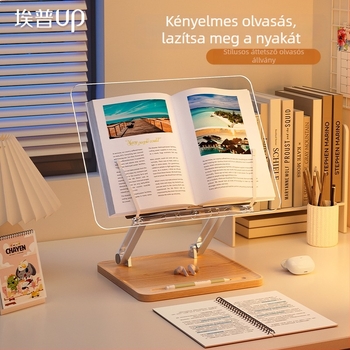 Ágy melletti olvasóállvány, fém szerkezet, emelhető és multifunkcionális, modell BG-4B