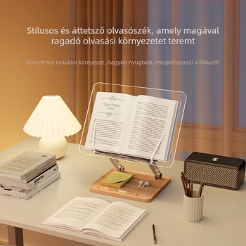 Ágy melletti olvasóállvány, fém szerkezet, emelhető és multifunkcionális, modell BG-4B