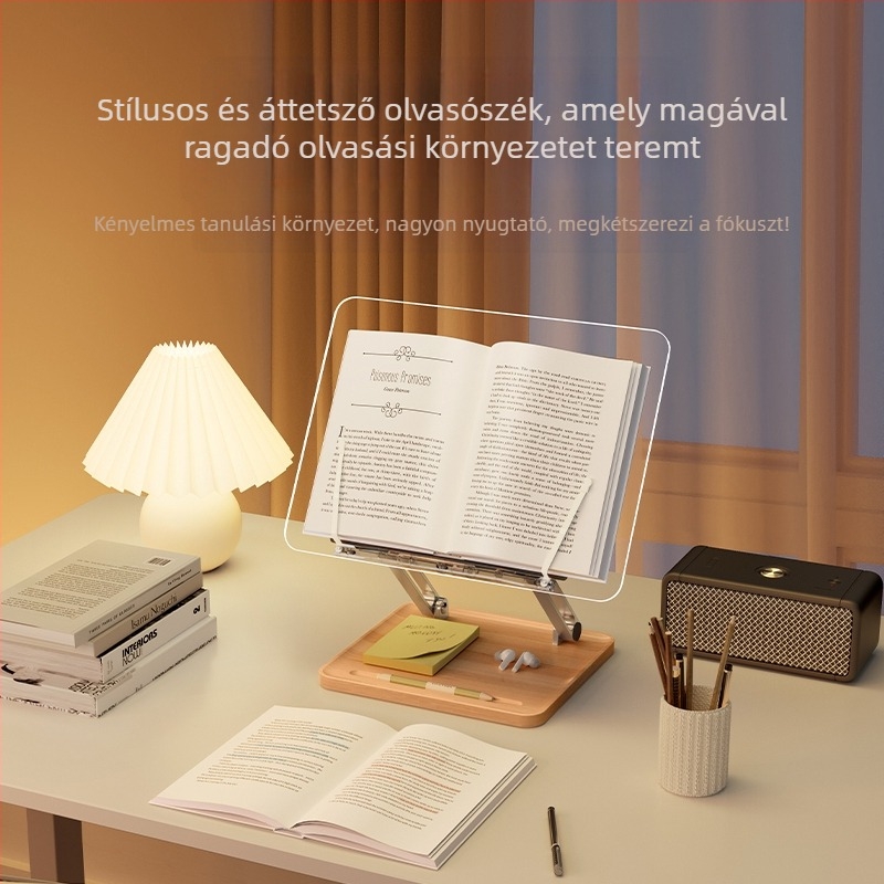 Ágy melletti olvasóállvány, fém szerkezet, emelhető és multifunkcionális, modell BG-4B