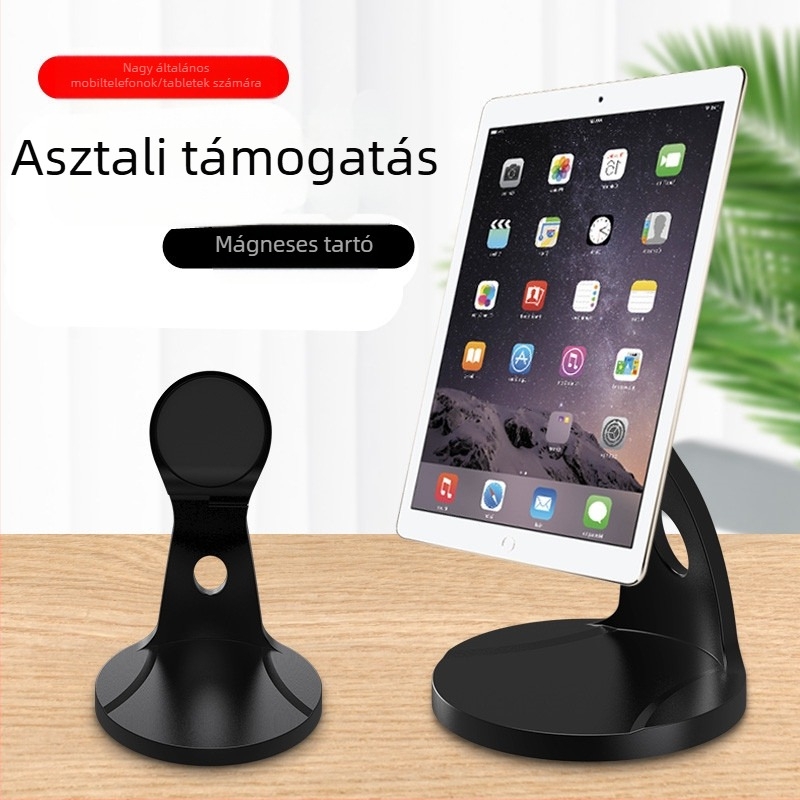 TS-02 tablettatartó, műanyag + alumínium kivitel, kétoldalas asztali tartó, kompatibil iPad modellekkel (iPad, iPad Mini, iPad 2/3/4), súlya 0,14 kg