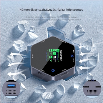 Type-C bővítő hub 5 Gbps USB-C interfésszel, külső tápegységgel, modell YC-931