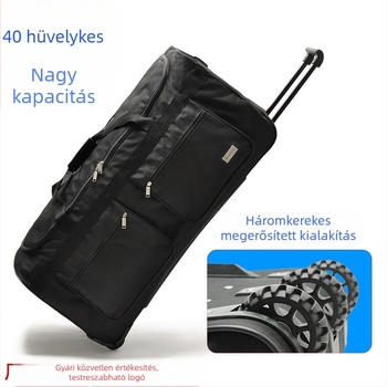 Uniszex utazótáska Oxford szövetből, cipzárral nyíló, egyirányú kerekek, 4 kg súly, általános jelszavas zár