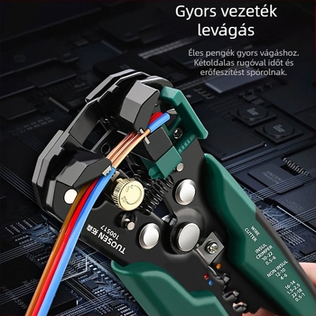 Tuosen Automata Vezetékcsupaszító Fogó – Multifunkcionális villanyszerelő eszköz, fogó alak, tömeg 0.31, automatikus csupaszítás
