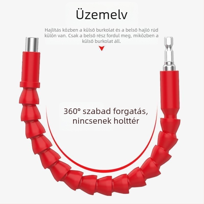Universális rugalmas tengely elektromos fúróhoz és csavarozóhoz – hosszabbító rúd, szénacél, 1 darab