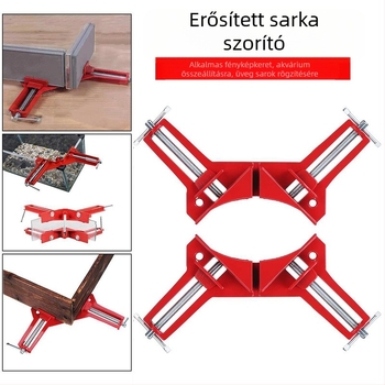 90°-os derékszögű famegmunkáló szorító - alumíniumötvözetből készült gyorsfogó, hegesztési rögzítő és pozicionáló blokk, súly 150 g
