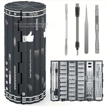 128-az-1 precíziós csavarhúzó készlet, mágneses bitek, Cr-V acélból, mobiltelefon és számítógép javításához
