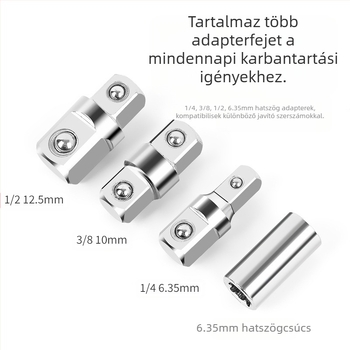 Volvan 3/8 Többcélú kiterjesztő csőkulcs ratchet fejjel és hosszabbító rúddal – krómozott felület, magas széntartalmú acél, 0.645 kg