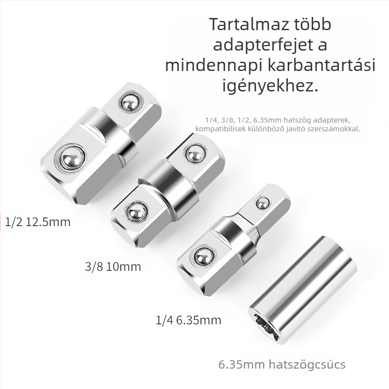 Volvan 3/8 Többcélú kiterjesztő csőkulcs ratchet fejjel és hosszabbító rúddal – krómozott felület, magas széntartalmú acél, 0.645 kg