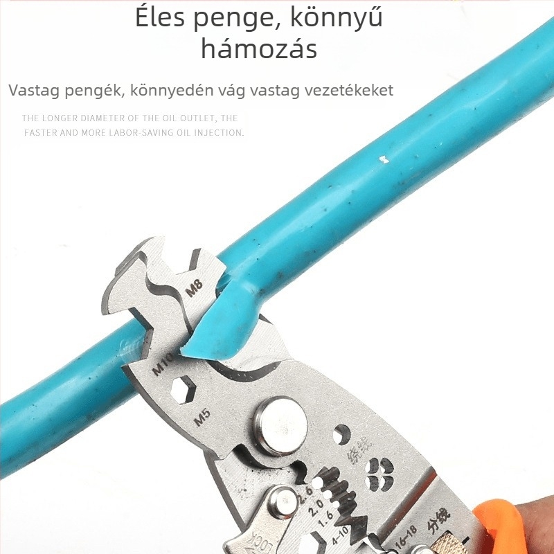 Ipari minőségű V-alakú kábelcsupaszító fogó, többfunkciós (Súly: 0,2; Forma: V-alakú; Funkciók: vezetékek csupaszítása)