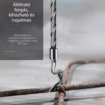 Kötőhorog vasalathoz, egyenes húzású és teleszkópos kialítás, rozsdamentes acélból