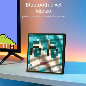 Pixel LED fotókeret asztali és falra szerelhető, teljes színű pixeles megjelenítés (felbontás 16×16/32×32; pixel-pitch 0,5 cm; modul mérete 200×200; képernyő mérete 190×190)