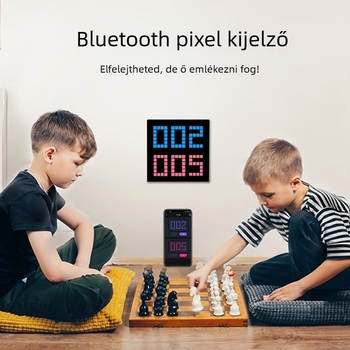 Pixel LED fotókeret asztali és falra szerelhető, teljes színű pixeles megjelenítés (felbontás 16×16/32×32; pixel-pitch 0,5 cm; modul mérete 200×200; képernyő mérete 190×190)