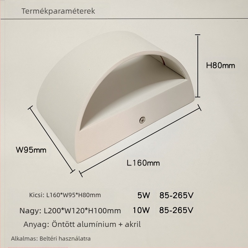 Fali lámpa akril árnyékolóval, körkörös minimalist dizájn, alumínium test, COB fényforrás, feszültség ≤36V, új kínai stílus