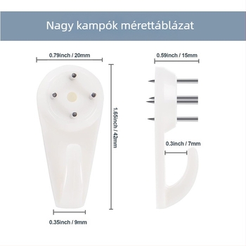 Láthatatlan falikampó készlet műanyagból, kézzel készített, modern minimalista stílus.