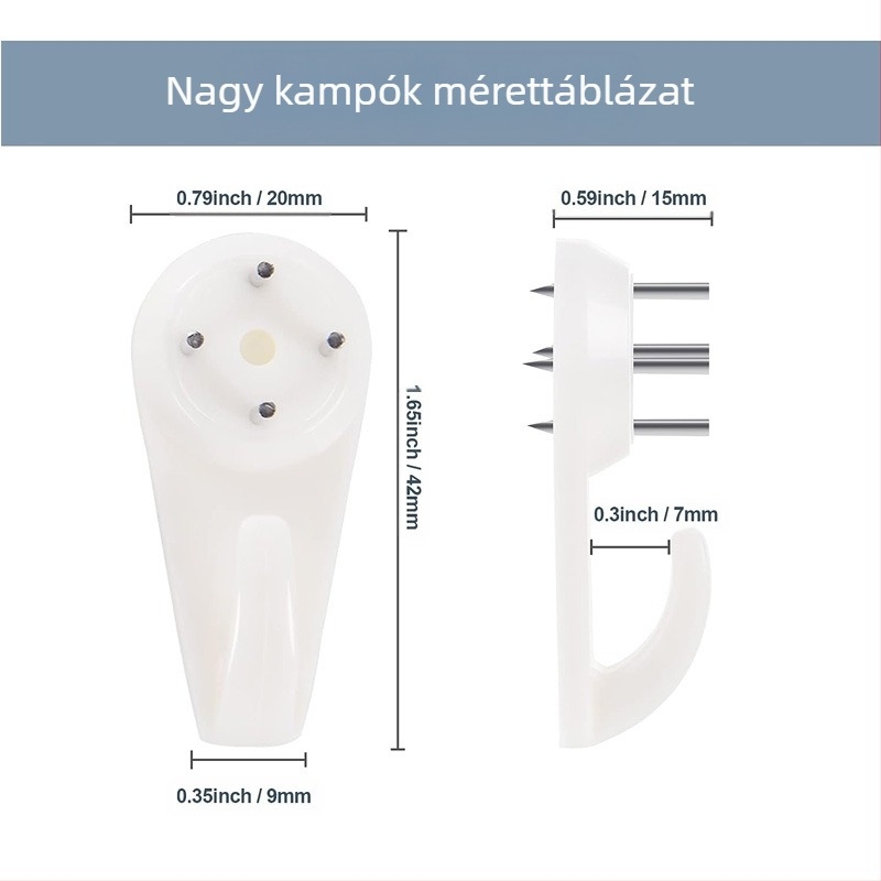 Láthatatlan falikampó készlet műanyagból, kézzel készített, modern minimalista stílus.