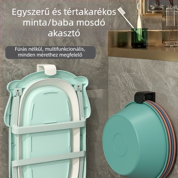 Mosdó- és mosogató tároló polc – lyukmentes, falra tapadó, 1-szintű, műanyag