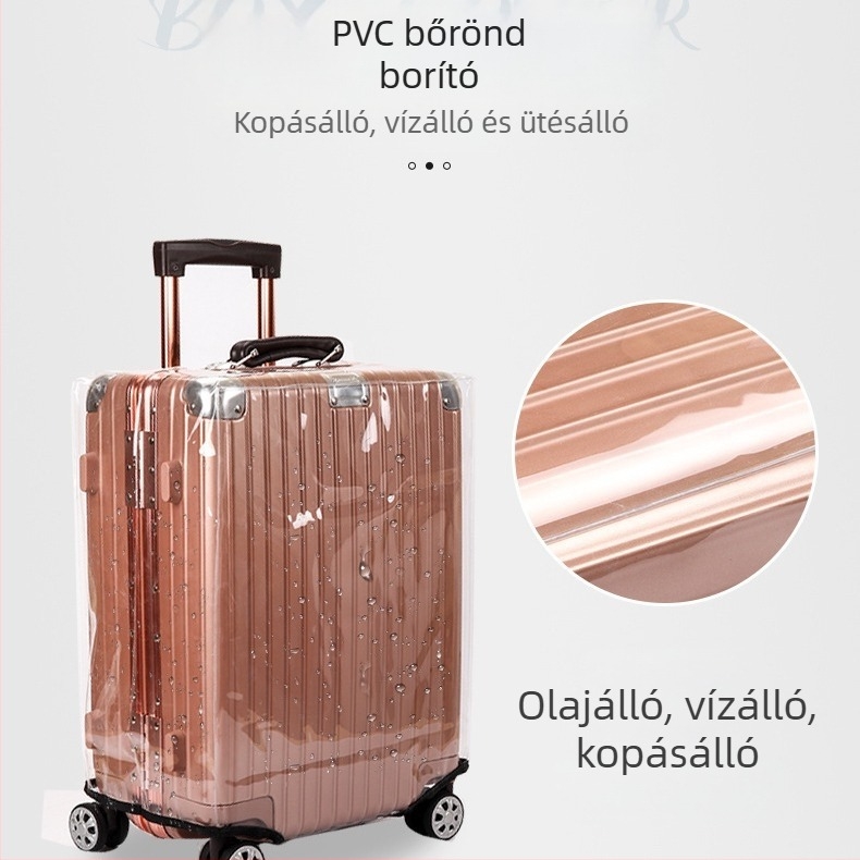 PVC bőrönd védőhuzat – átlátszó, vízálló, kopásálló; kapacitás 36–55 L; antibakteriális, lopás elleni; utazáshoz uniszex