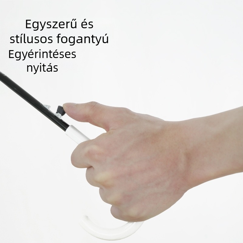 Átlátszó esernyő kollégiumi szálláshoz, modern minimális dizájn hosszú nyéllel, műanyag borítás, 8 vas borda, kézi nyitás, logó testreszabás