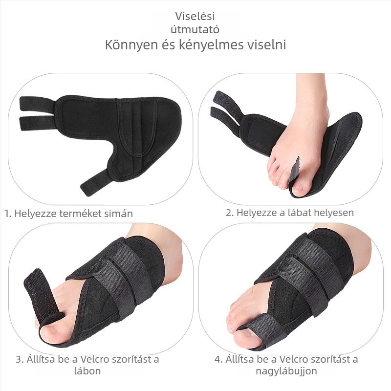 Hallux valgus lábujj ortózisa pamut Velcro támaszcsíkkal a lábra