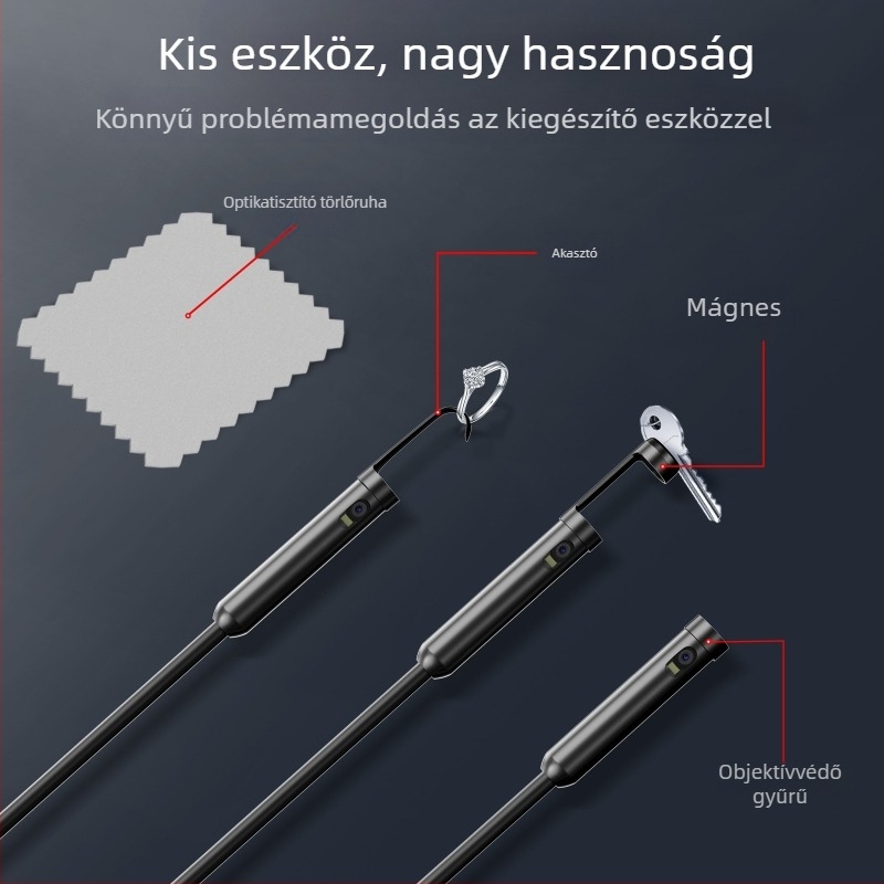 Ipari endoszkóp kettős lencsékkel, három az egyben; NK-5001Pro; IP68 vízálló; szonda átmérője 5.5/8.0 mm; működési hossz 1000/2000/3000/5000 mm; 2.0 MP
