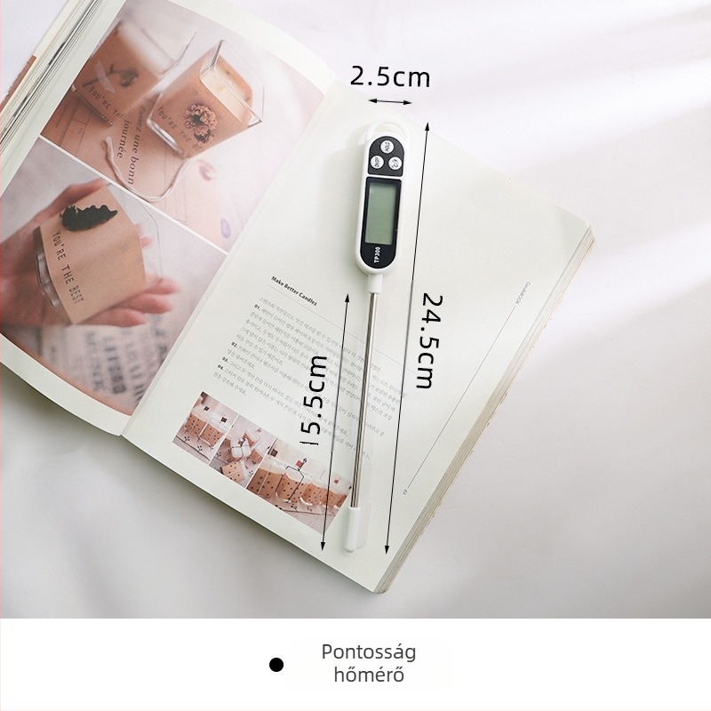 DIY illatos gyertya eszköz – pontos hőmérő, elektronikus szonda és hőmérséklet-kijelző – viaszlap készítéséhez