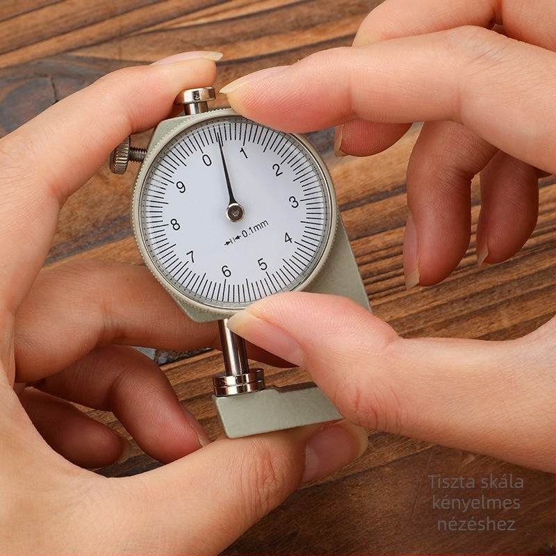 Vastagságmérő 0–20 mm, pointer típusú görbült fejjel, hordozható, papír vastagság mérő
