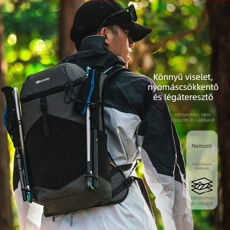 ANMEILU Túrahátizsák – könnyű, szellőző nylon anyag, uniszex, ívelt vállpántok, kockás mintázat