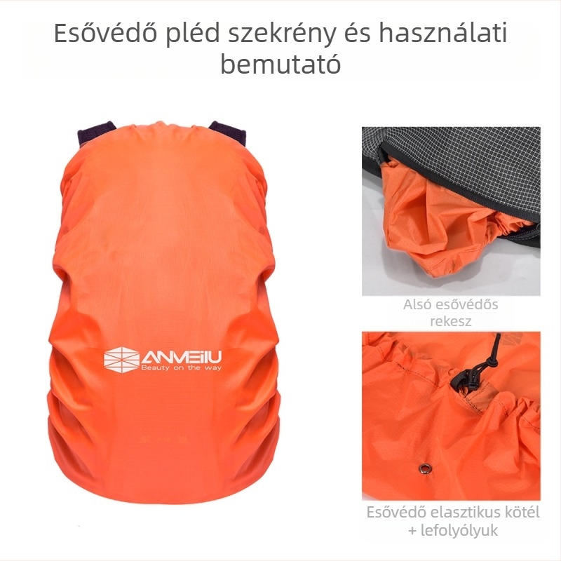 ANMEILU Túrahátizsák – könnyű, szellőző nylon anyag, uniszex, ívelt vállpántok, kockás mintázat