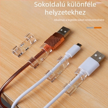 Kábel rendező klip – műanyag, egyszerű dizájn, kábelek kezelésére, alkalmas adat- és hálózati kábelekhez, 20 darabos csomag