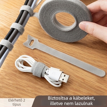 Kábelrendező - önragasztó Velcro heveder nylonból, Seal Márka, ideális töltő- és fülhallgató kábelekhez