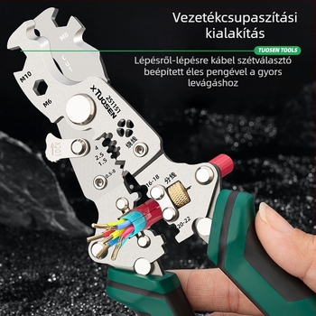 Tuosen összecsukható vezetékcsupaszító fogó – többfunkciós kábelcsupaszító eszköz, modell 251151, tömeg 0.24 kg