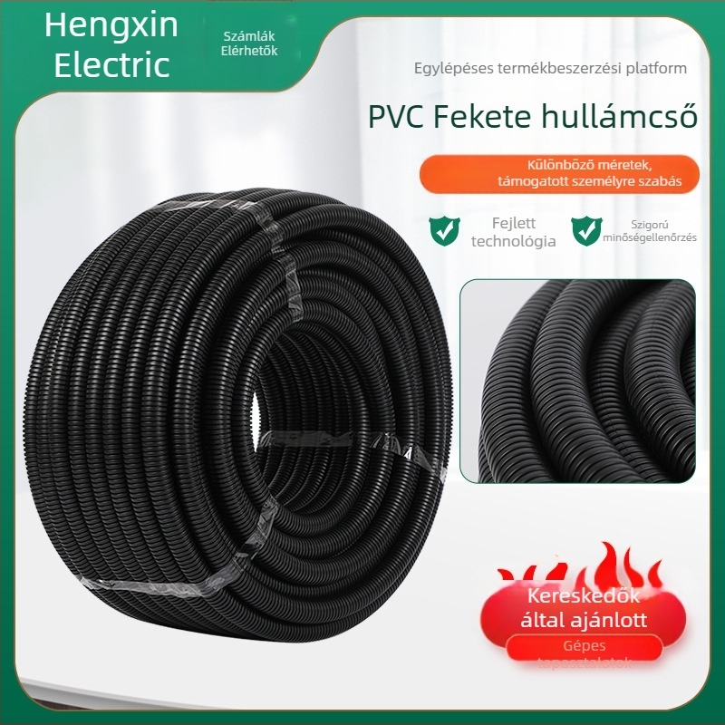 Xin Bo Feng Bellows gofr PVC elektromos cső — műanyag, lángálló V0, -10°C-től +80°C-ig, szigetelt vezetékcső