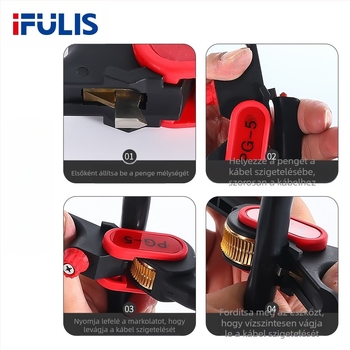 PG-5 drótcsupaszító, kézi, körkörös szájú, márka Ifulis/Fulishi, súly 150 g