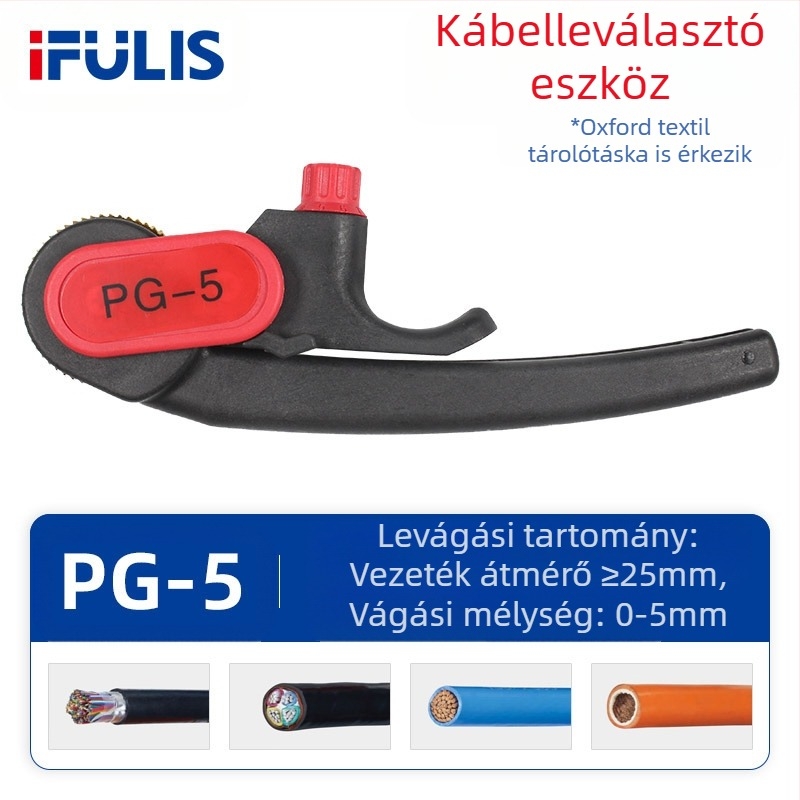 PG-5 drótcsupaszító, kézi, körkörös szájú, márka Ifulis/Fulishi, súly 150 g