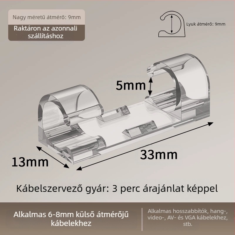Thousand feng kábelklip — öntapadó kábelrendező, modern minimalista stílus, asztali tároláshoz, 2012 téli kiadás