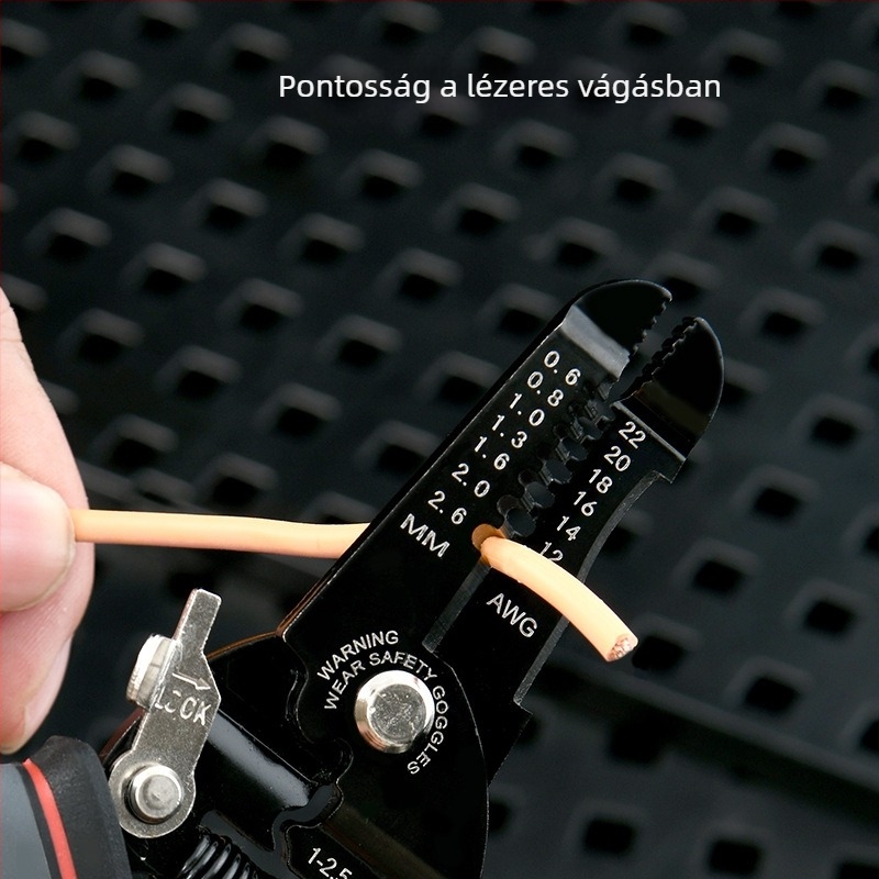 Deli huzalvágó és vezetékekhez készült, többfunkciós szerszám elektronikai és elektrotechnikai munkákhoz, huzalvágás és szigetelés eltávolítása