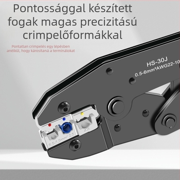 Többcélú crimpelőfogó készlet – szigetelt, csupasz és csatlakozó terminálokhoz, SANJIANG, magas széntartalmú acél, tömeg 1.2
